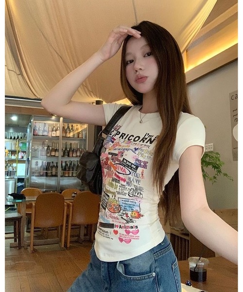 inst.ALL(インストール)の「グラフィックロゴタイトTシャツ(Tシャツ/カットソー・レディース・ホワイト・M)」の9枚目の写真