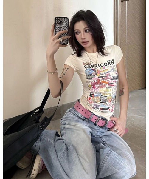 inst.ALL(インストール)の「グラフィックロゴタイトTシャツ(Tシャツ/カットソー・レディース・ホワイト・M)」の5枚目の写真