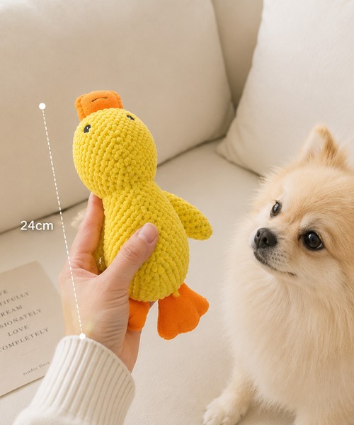 NOLITA LABORATORY(ノリータラボラトリー)の「【 NOLITA / ノリータ 】アヒル ドッグトイ Sサイズ / 音が鳴る 犬用おもちゃ ピコピコ ぬいぐるみトイ ペット玩具 小型犬 中型犬(ペット用おもちゃ・レディース・イエロー・FREE)」の8枚目の写真