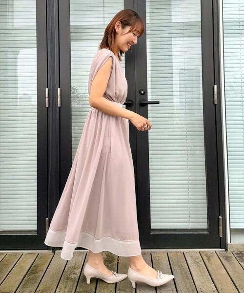 couture brooch（クチュールブローチ）の「【洗える】バイカラー ギャザーワンピース（ワンピース・レディース・ピンク系その他/ブラック系/ダークブラウン系4・42/38/40/36）」の19枚目の写真