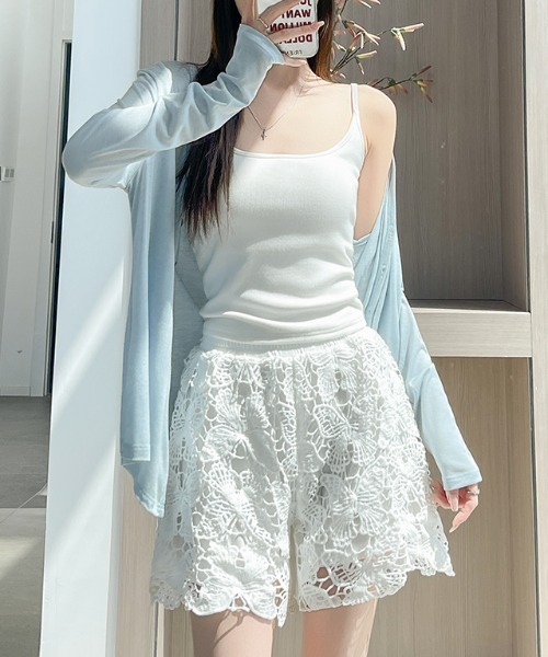 Aelina(エリナ)の「ジャカードパンチングレースショートパンツ(その他パンツ・レディース・ホワイト/ブラック/ベージュ・FREE)」の12枚目の写真