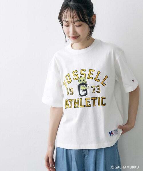 Dessin（デッサン）の「ガチャピン・ムック コラボTシャツ（Tシャツ/カットソー・レディース・ホワイト系/チャコールグレー/チャコール/ホワイト系その他6・02）」の11枚目の写真