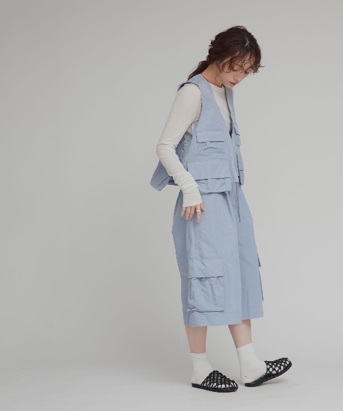 W:Huku（フーク）の「【W:Huku / 撥水 ワッシャーナイロン】フィッシャー ベスト / Washer Nylon Fisher Vest（ベスト・レディース・アイボリー/ブルーグレー/ブラック系その他・FREE）」の20枚目の写真