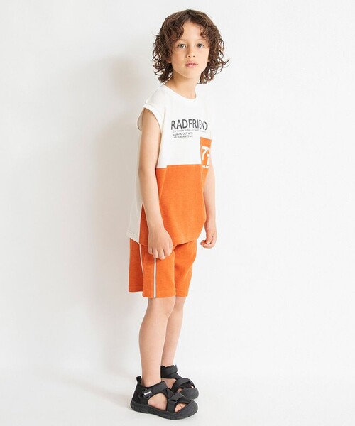 BRANSHES（ブランシェス）の「【プチプラ】配色ワッフルタンクトップ（タンクトップ・キッズ・オレンジ/グリーン/ロイヤルブルー・150/100/140/120/110/130/90）」の13枚目の写真