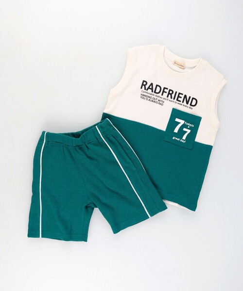 BRANSHES（ブランシェス）の「【プチプラ】配色ワッフルタンクトップ（タンクトップ・キッズ・オレンジ/グリーン/ロイヤルブルー・150/100/140/120/110/130/90）」の21枚目の写真