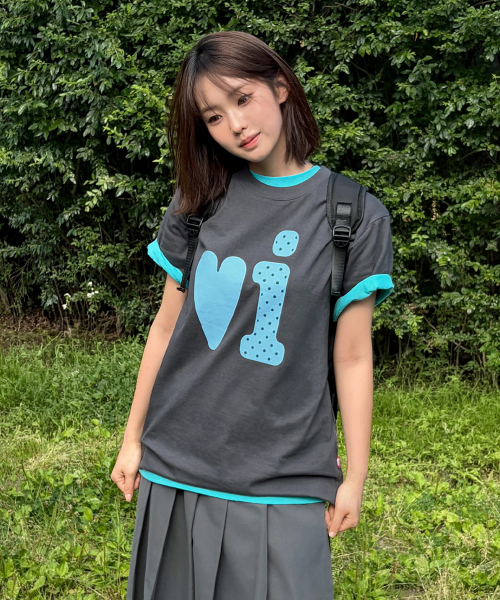 Video Jockey（ビデオジョッキー）の「ビビTシャツ [チャコール]（Tシャツ/カットソー・レディース・チャコール・X-SMALL/SMALL/MEDIUM）」の2枚目の写真