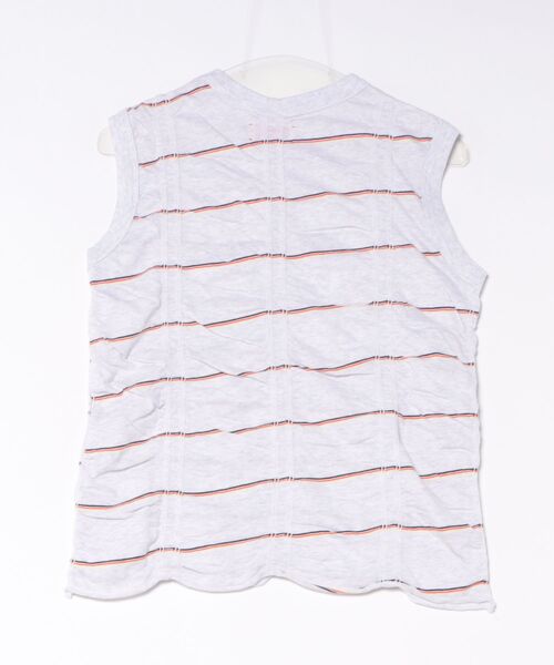 Bshop（ビショップ）の「MEYAME | TUCKED JACQUARD BORDER SLEEVELESS（Tシャツ/カットソー・レディース・ブラック系その他/グレー系その他・F）」の3枚目の写真