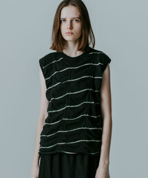 MEYAME（メヤメ）の「MEYAME | コットン ボーダー スリーブレスプルオーバー WOMEN（Tシャツ/カットソー）」
