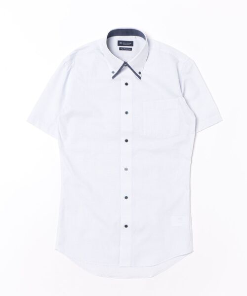 TOKYO SHIRTS(トウキョウシャツ)の「【超形態安定】【吸水速乾】 形態安定ノンアイロン ボタンダウン 半袖ビジネスワイシャツ(ビジネスシャツ・メンズ・ブルー・首回り41cm/首回り42cm/首回り43cm/首回り37cm/首回り39cm)」の6枚目の写真