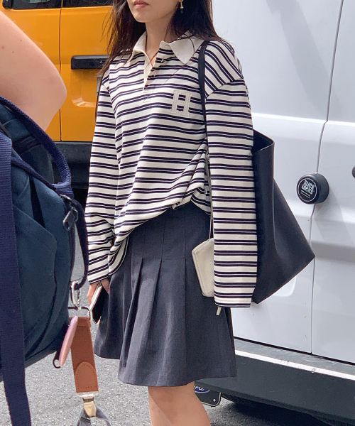 haag（ヘイグ）の「a stripe rugby t-sh (navy)（ポロシャツ・レディース・その他・FREE）」の4枚目の写真