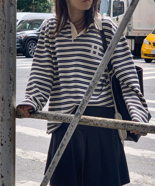 haag（ヘイグ）の「a stripe rugby t-sh (navy)（ポロシャツ・レディース・その他・FREE）」の5枚目の写真