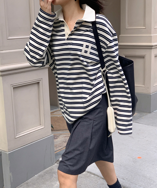 haag（ヘイグ）の「a stripe rugby t-sh (navy)（ポロシャツ・レディース・その他・FREE）」の8枚目の写真