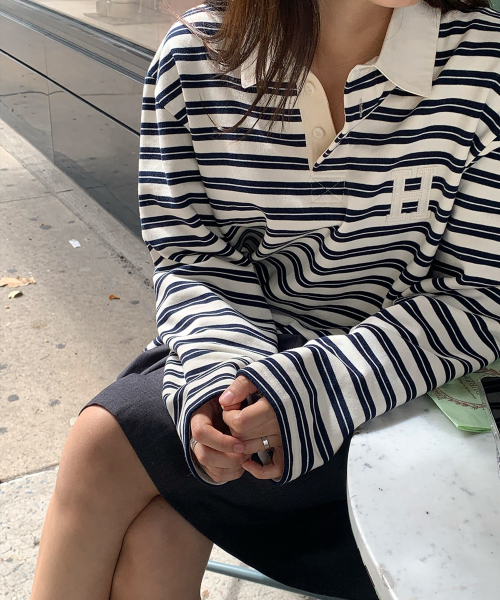 haag（ヘイグ）の「a stripe rugby t-sh (navy)（ポロシャツ・レディース・その他・FREE）」の11枚目の写真
