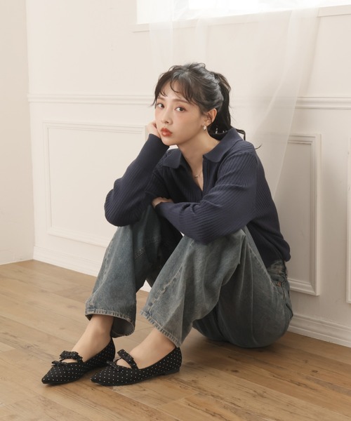 VIVIAN(ヴィヴィアン)の「ダブルリボンフラットパンプス(パンプス・レディース・ブラック/クリアブラック/バーガンディー・S/M/L/LL)」の11枚目の写真