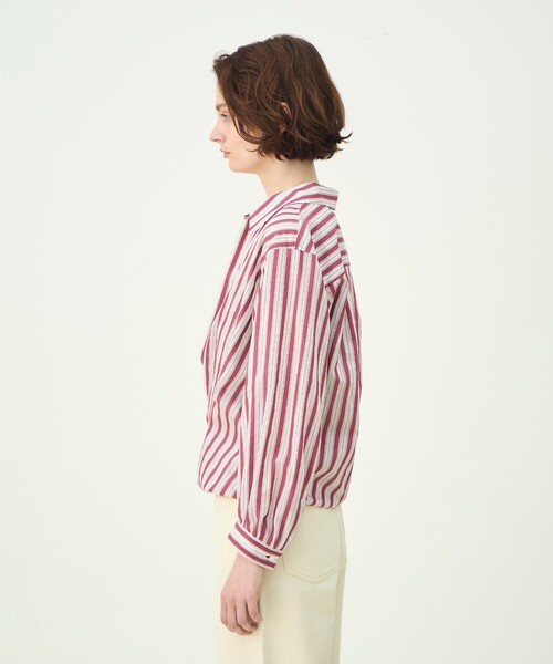 MACPHEE(マカフィー)の「プラムシアーストライプ カシュクールシャツ(シャツ/ブラウス・レディース・ピンク系その他2/ブルー系その他・36)」の5枚目の写真