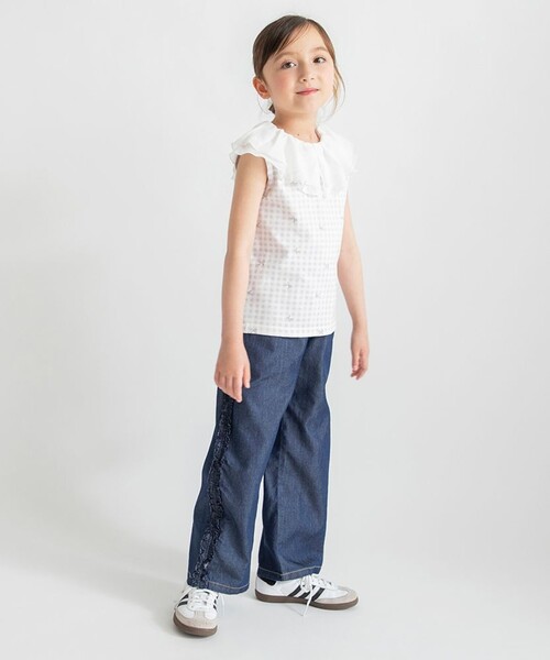 BRANSHES(ブランシェス)の「【接触冷感/おそろい】前後2WAYビッグ襟タンクトップ(タンクトップ・キッズ・ブラック/ラベンダー・80/90/110/100/130/120/150/140)」の6枚目の写真