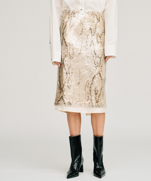 PRANK PROJECT(プランクプロジェクト)の「【2026Autumn Pre-Order】スパンコールパイソンミディスカート / Sequin Python Midi Skirt(スカート・レディース・マルチ・38/36)」の7枚目の写真