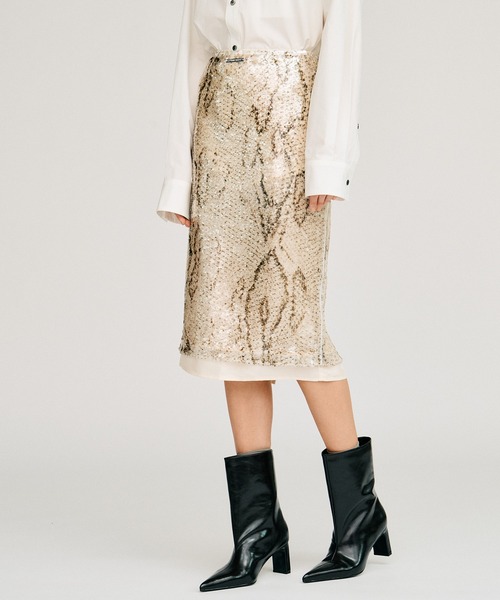 PRANK PROJECT(プランクプロジェクト)の「【2026Autumn Pre-Order】スパンコールパイソンミディスカート / Sequin Python Midi Skirt(スカート・レディース・マルチ・38/36)」の8枚目の写真