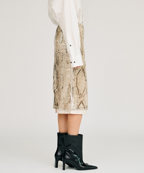 PRANK PROJECT(プランクプロジェクト)の「【2026Autumn Pre-Order】スパンコールパイソンミディスカート / Sequin Python Midi Skirt(スカート・レディース・マルチ・38/36)」の10枚目の写真