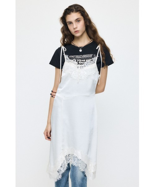 MOUSSY(マウジー)の「【26年AW新作】【展示会人気No.2】ASYMMETRY SATIN ドレス(ワンピース・レディース・ベージュ系その他/ブラック/オフホワイト・FREE)」の22枚目の写真