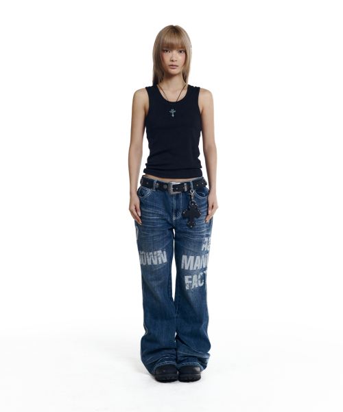 AAKAM(アーカム)の「Typo Flare Denim Pants (Blue)(デニムパンツ・レディース・その他・1/2)」の7枚目の写真