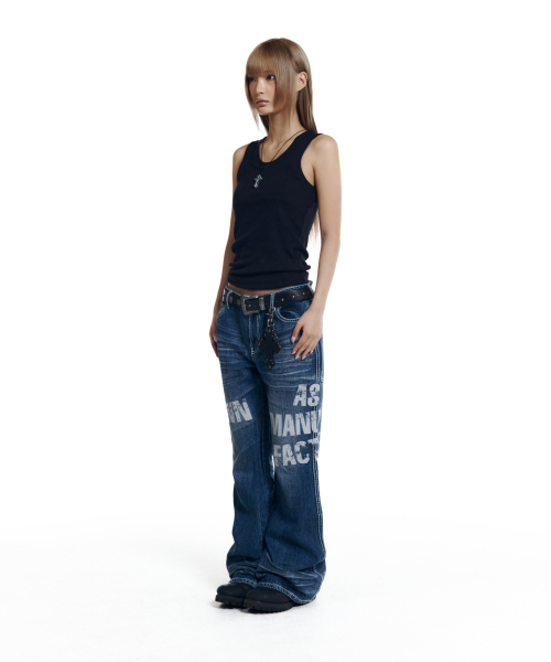AAKAM(アーカム)の「Typo Flare Denim Pants (Blue)(デニムパンツ・レディース・その他・1/2)」の8枚目の写真