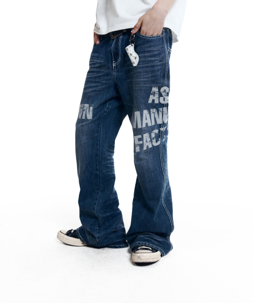 AAKAM(アーカム)の「Typo Flare Denim Pants (Blue)(デニムパンツ・レディース・その他・1/2)」の12枚目の写真