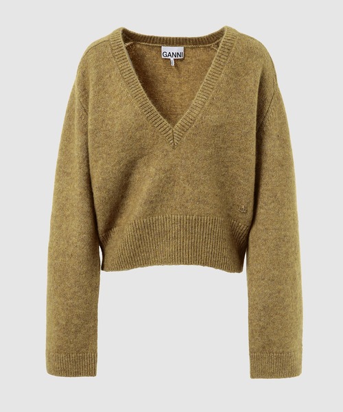 GANNI(ガニー)の「Melange Mohair Deep V-neck(ニット/セーター・レディース・その他2/その他1・M)」の2枚目の写真