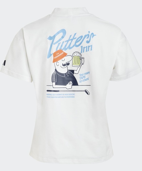 adidas(アディダス)の「CHIP バックグラフィック モックネック 半袖シャツ【adidas Golf/アディダスゴルフ】(ポロシャツ・レディース・ホワイト・SMALL/MEDIUM/LARGE/X-LARGE/XX-LARGE/X-SMALL)」の2枚目の写真