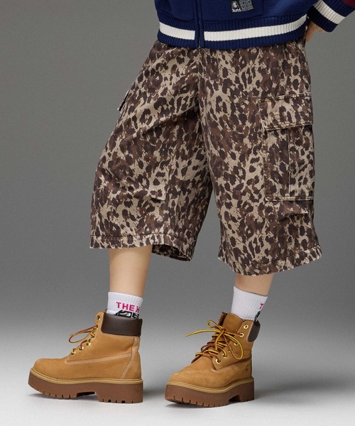 X-girl(エックスガール)の「JERSEY MIX 2WAY WIDE LEG CARGO PANTS(カーゴパンツ・レディース・レオパード/カモフラージュ・S/M)」の1枚目の写真