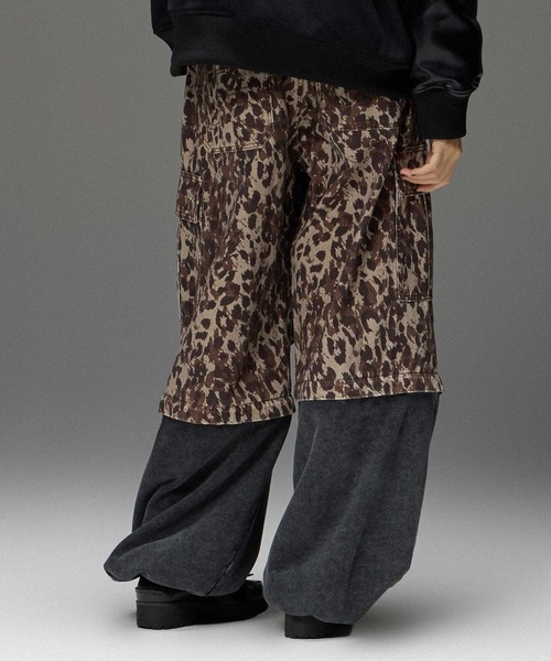 X-girl(エックスガール)の「JERSEY MIX 2WAY WIDE LEG CARGO PANTS(カーゴパンツ・レディース・レオパード/カモフラージュ・S/M)」の7枚目の写真