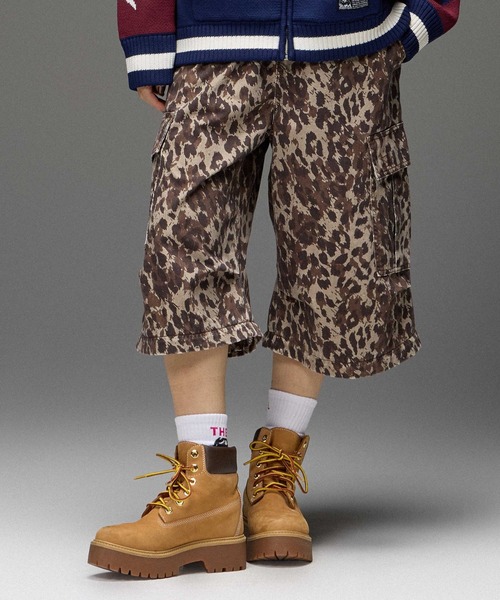 X-girl(エックスガール)の「JERSEY MIX 2WAY WIDE LEG CARGO PANTS(カーゴパンツ・レディース・レオパード/カモフラージュ・S/M)」の8枚目の写真