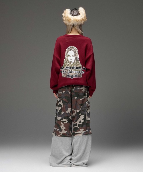 X-girl(エックスガール)の「JERSEY MIX 2WAY WIDE LEG CARGO PANTS(カーゴパンツ・レディース・レオパード/カモフラージュ・S/M)」の10枚目の写真