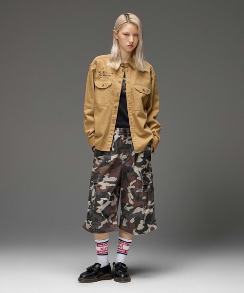 X-girl(エックスガール)の「JERSEY MIX 2WAY WIDE LEG CARGO PANTS(カーゴパンツ・レディース・レオパード/カモフラージュ・S/M)」の13枚目の写真