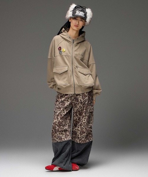 X-girl(エックスガール)の「JERSEY MIX 2WAY WIDE LEG CARGO PANTS(カーゴパンツ・レディース・レオパード/カモフラージュ・S/M)」の21枚目の写真