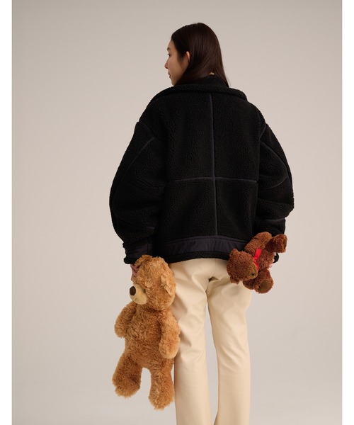 AVIREX(アヴィレックス)の「【RE】【little sunny bite】AVIREX x little sunny bite Boa jacket(ライダースジャケット・レディース・ブラック・MEDIUM)」の2枚目の写真