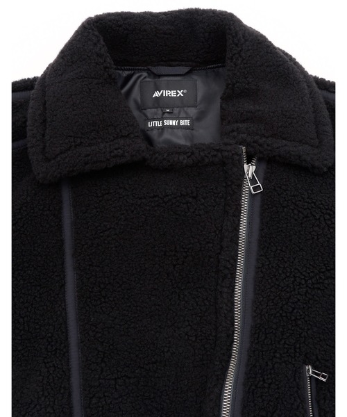 AVIREX(アヴィレックス)の「【RE】【little sunny bite】AVIREX x little sunny bite Boa jacket(ライダースジャケット・レディース・ブラック・MEDIUM)」の4枚目の写真