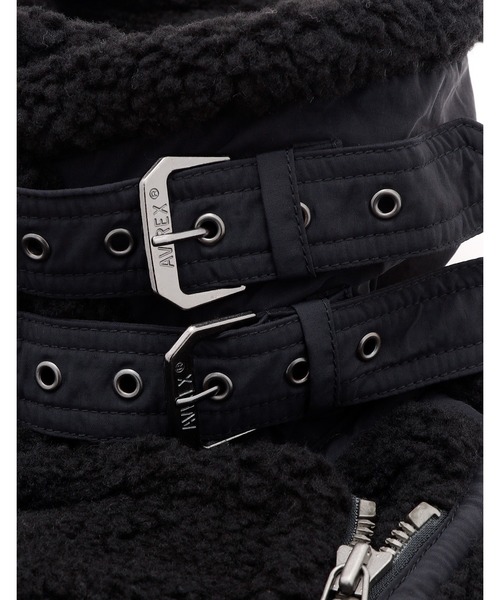 AVIREX(アヴィレックス)の「【RE】【little sunny bite】AVIREX x little sunny bite Boa jacket(ライダースジャケット・レディース・ブラック・MEDIUM)」の6枚目の写真