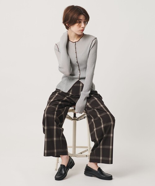 BEAUTY&YOUTH UNITED ARROWS(ビューティーアンドユースユナイテッドアローズ)の「リブ トリミング カーディガン ウォッシャブル(カーディガン/ボレロ・レディース・ライトグレー/グレー/ナチュラル・FREE)」の7枚目の写真