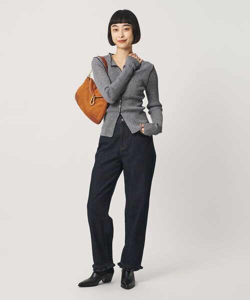 BEAUTY&YOUTH UNITED ARROWS(ビューティーアンドユースユナイテッドアローズ)の「リブ トリミング カーディガン ウォッシャブル(カーディガン/ボレロ・レディース・ライトグレー/グレー/ナチュラル・FREE)」の10枚目の写真