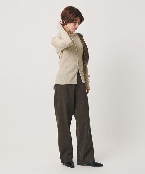 BEAUTY&YOUTH UNITED ARROWS(ビューティーアンドユースユナイテッドアローズ)の「リブ トリミング カーディガン ウォッシャブル(カーディガン/ボレロ・レディース・ライトグレー/グレー/ナチュラル・FREE)」の14枚目の写真