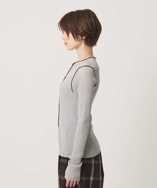 BEAUTY&YOUTH UNITED ARROWS(ビューティーアンドユースユナイテッドアローズ)の「リブ トリミング カーディガン ウォッシャブル(カーディガン/ボレロ・レディース・ライトグレー/グレー/ナチュラル・FREE)」の16枚目の写真