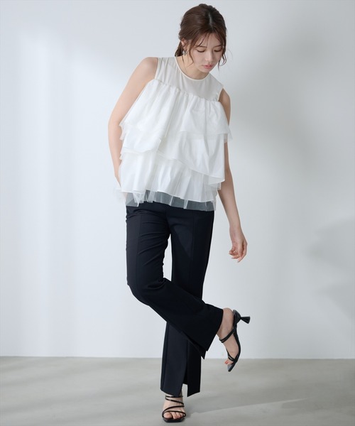 AND COUTURE(アンドクチュール)の「センタースリットストレッチパンツ(その他パンツ・レディース・ブラック/ブラウン・SMALL/MEDIUM)」の12枚目の写真