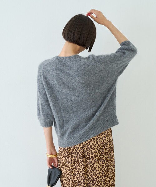 Rouge vif（ルージュヴィフ）の「カシミヤ混ウール半袖ニット（ニット/セーター・レディース・オフホワイト/レッド/グレー・フリー）」の7枚目の写真