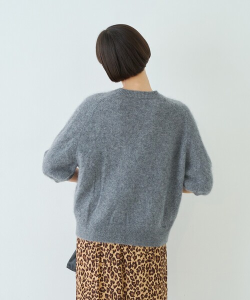 Rouge vif（ルージュヴィフ）の「カシミヤ混ウール半袖ニット（ニット/セーター・レディース・オフホワイト/レッド/グレー・フリー）」の8枚目の写真