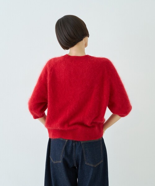Rouge vif（ルージュヴィフ）の「カシミヤ混ウール半袖ニット（ニット/セーター・レディース・オフホワイト/レッド/グレー・フリー）」の13枚目の写真