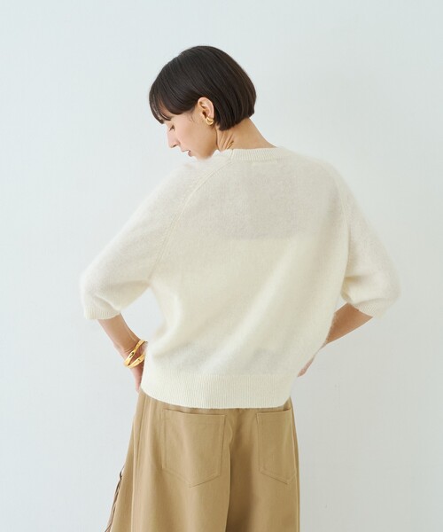 Rouge vif（ルージュヴィフ）の「カシミヤ混ウール半袖ニット（ニット/セーター・レディース・オフホワイト/レッド/グレー・フリー）」の17枚目の写真