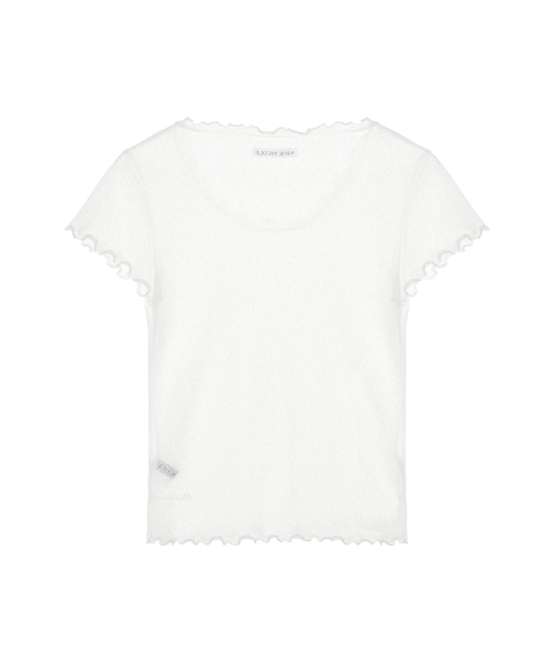 NICK&NICOLE(ニックアンドニコール)の「MESH HALF SLEEVE TOP_IVORY(Tシャツ/カットソー・レディース・その他・FREE)」の2枚目の写真