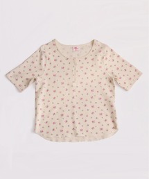 ワッフルフラワー柄 ハーフスリーブヘンリーT(パック入)