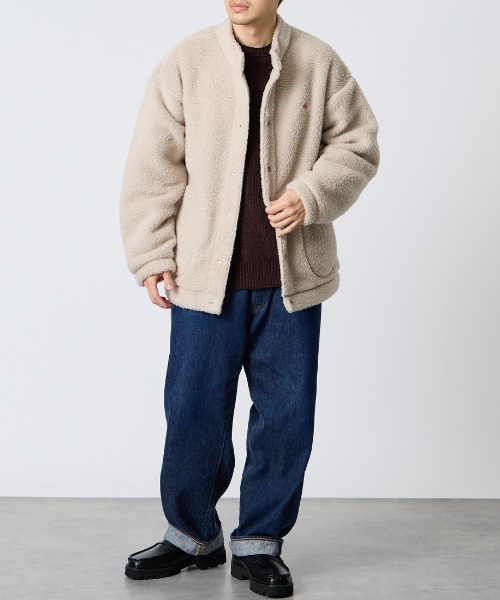 DANTON（ダントン）の「【WEB先行予約】[DANTON/ダントン] スタンドカラー ダブルフェイスボアフリースカーディガン(WEB限定)（ブルゾン・レディース・ベージュ/ブラック/チャコールグレー・L/M/S）」の12枚目の写真